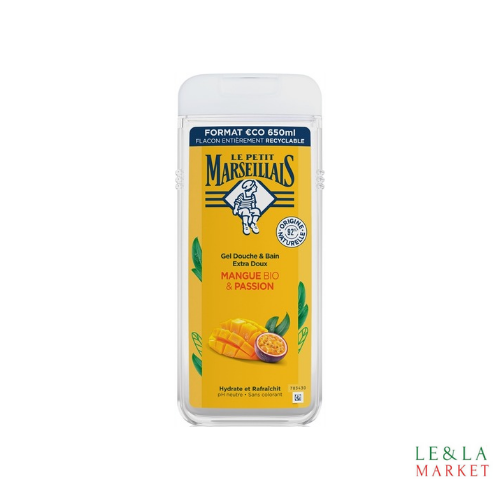 Gel douche extra doux mangue bio et passion Le Petit Marseillais 650ml