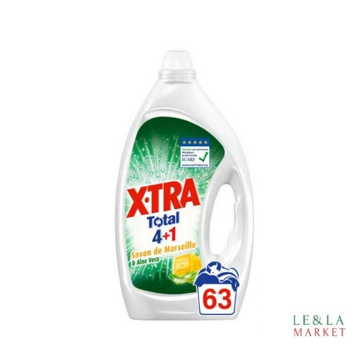 Lessive liquide X-TRA Total 4en1 savon de Marseille  63 lavages