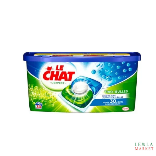 Lessive  trio-bulles Le Chat 30 capsules