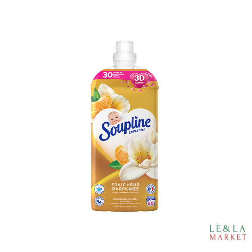 Adoucissant liquide mandarine et notes de vanille Soupline 60 lavages