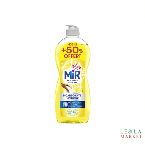 Liquide vaisselle bicarbonate et citron 450ML+50% offert Mir 900ml