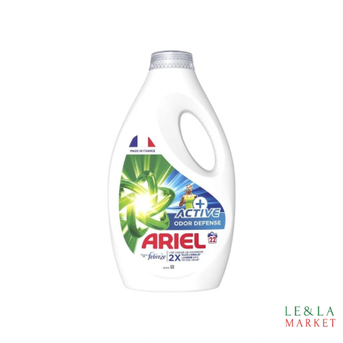 Lessive Liquide Active + Défense Odeur Ariel 22 Lavages