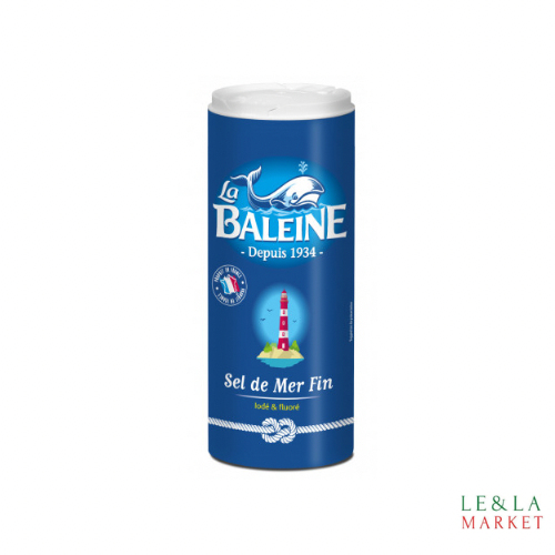 Sel de mer fin iodé et fluoré La Baleine 750g