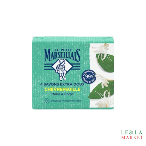 Savon Extra Doux au Chèvrefeuille Le Petit Marseillais 4x100g