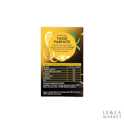 Thé noir citron Espagne Lipton 20 sachets