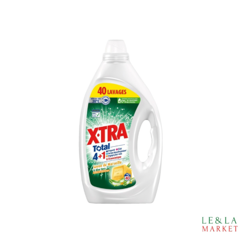Lessive liquide 4en1 au savon de Marseille et aloe vera X-TRA 40 lavages