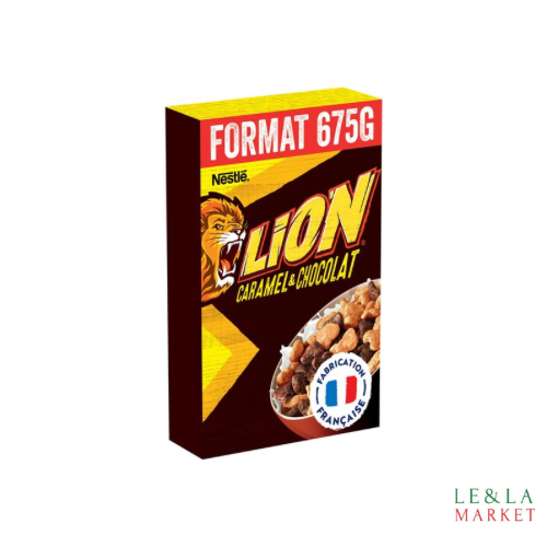 Céréales LION chocolat  caramel 675g