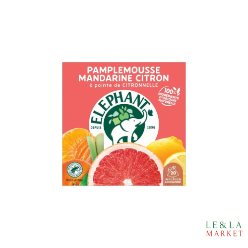 Infusion pamplemousse mandarine citron ELEPHANT 20 sachets