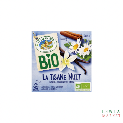 Infusion bio la tisane nuit vanille LA TISANIERE 20 sachets
