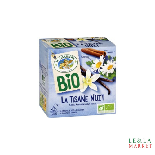 Infusion bio la tisane nuit vanille LA TISANIERE 20 sachets