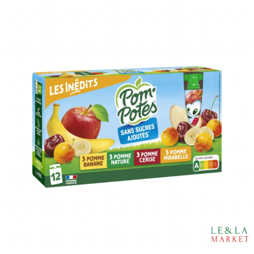 Compotes gourdes multivariétés Les Inédits  Pom’Potes 12x90g