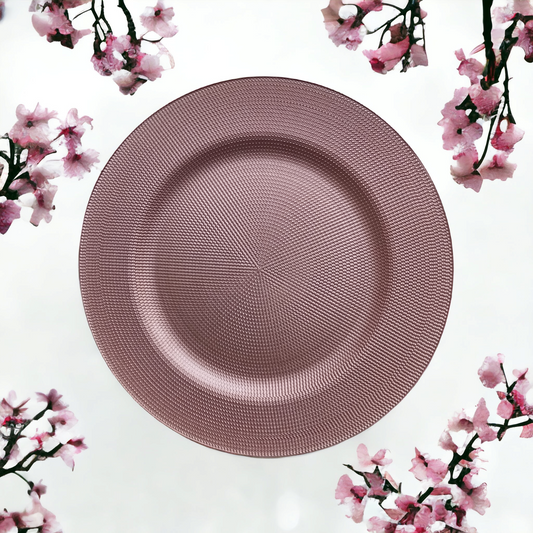 Assiette plate rose saumon 31cm