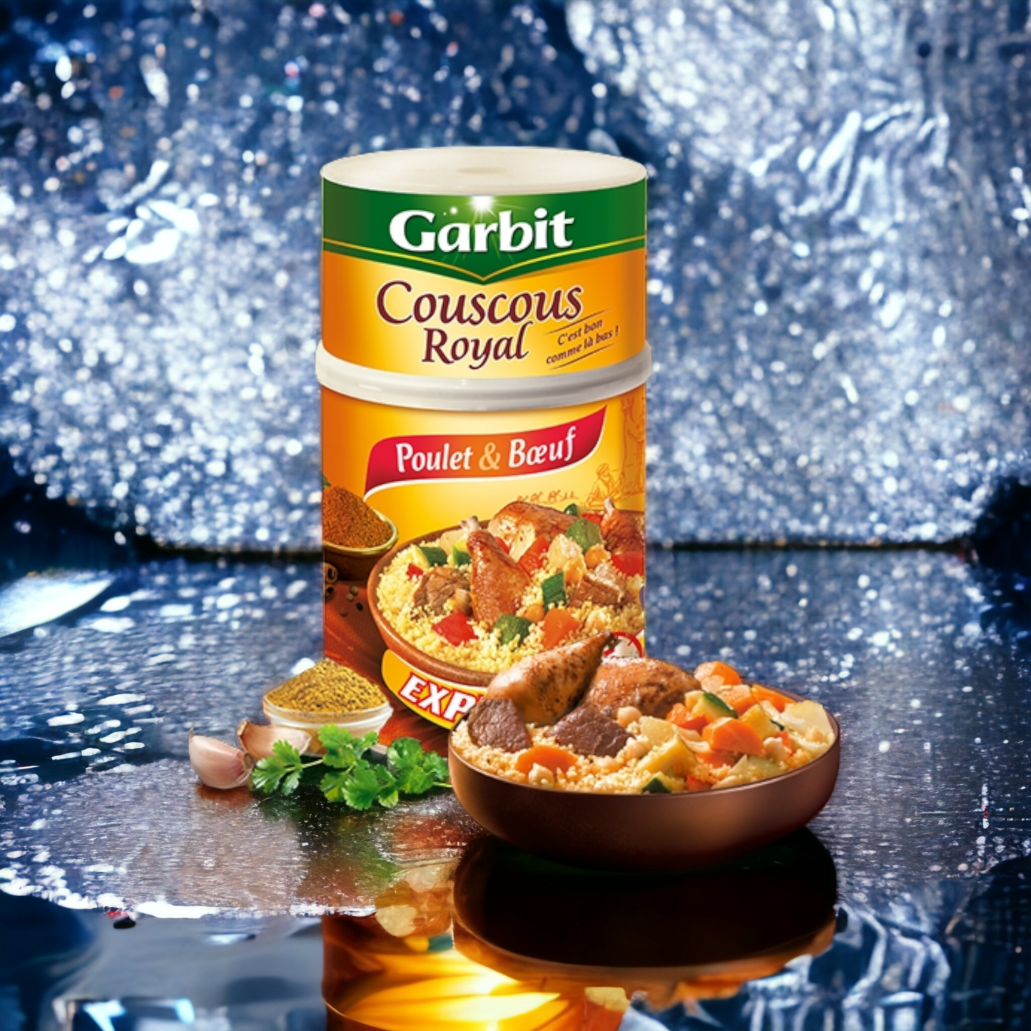 Plat cuisiné couscous royal poulet et boeuf Garbit 980g