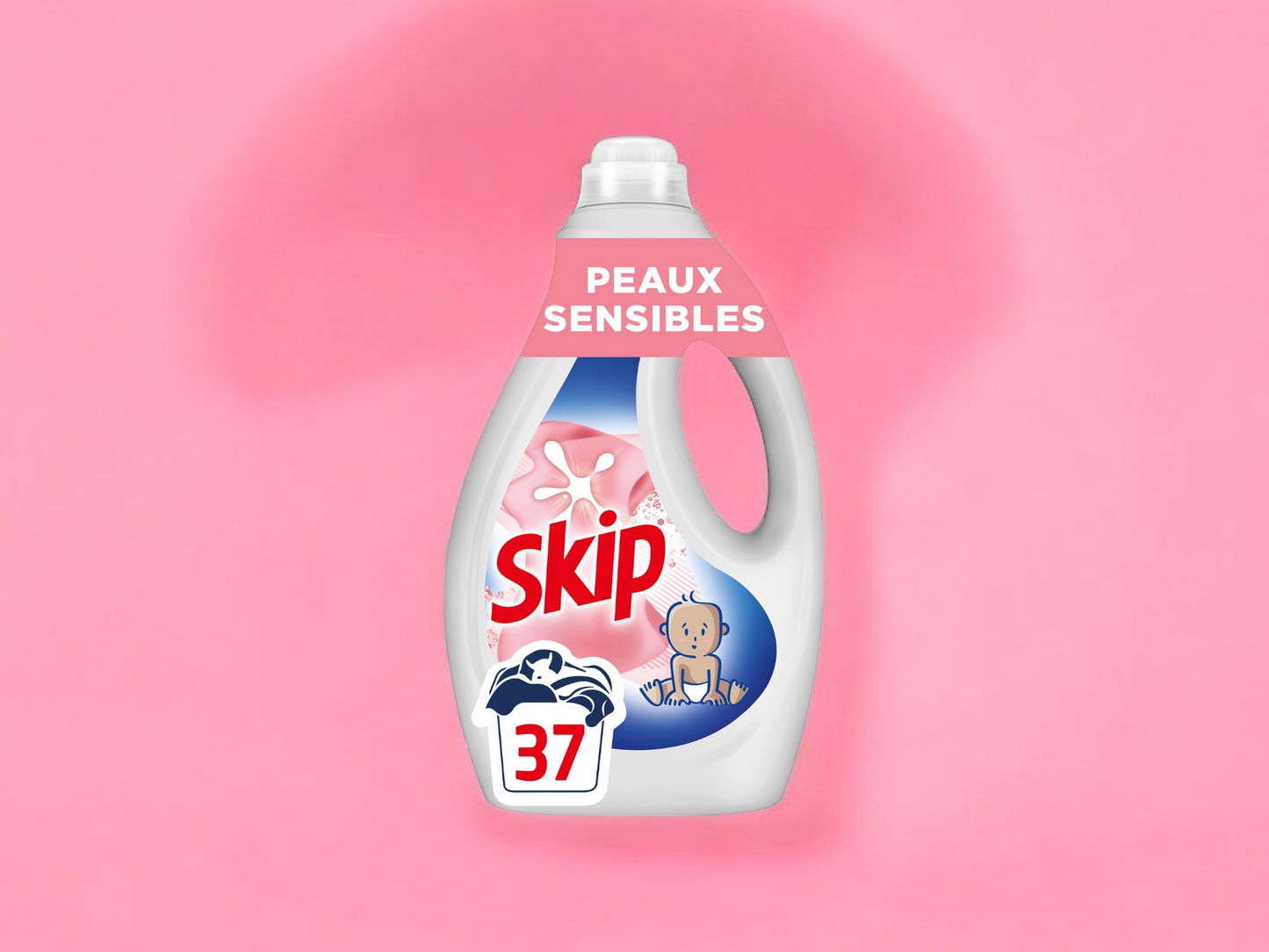 Lessive liquide peaux sensibles et bébé Skip Sensitive 37 lavages
