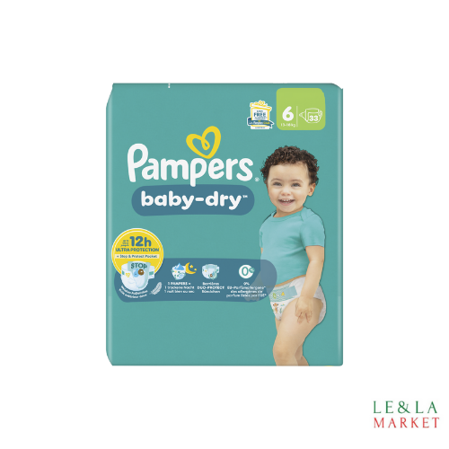 Couches Pampers Baby-Dry  T6 x33 ( 13-18kg)