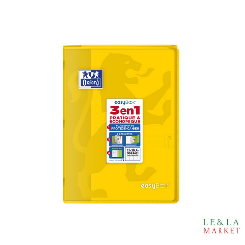 Cahier jeaune grand carreaux easybook Oxford 24x32cm 96 pages