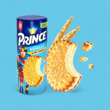 Biscuits fourrés goût vanille au blé complet PRINCE 300G