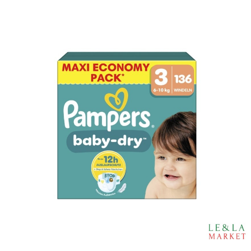 Pampers Baby-Dry T3 (6-10kg) 136 couches