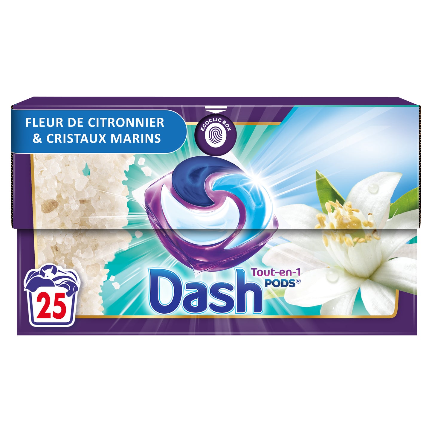 Lessive Dash Fleur de citronnier& cristaux Marins  x25 lavages